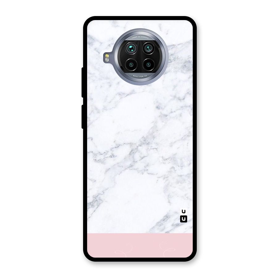 Pink White Merge Marble Glass Back Case for Mi 10i