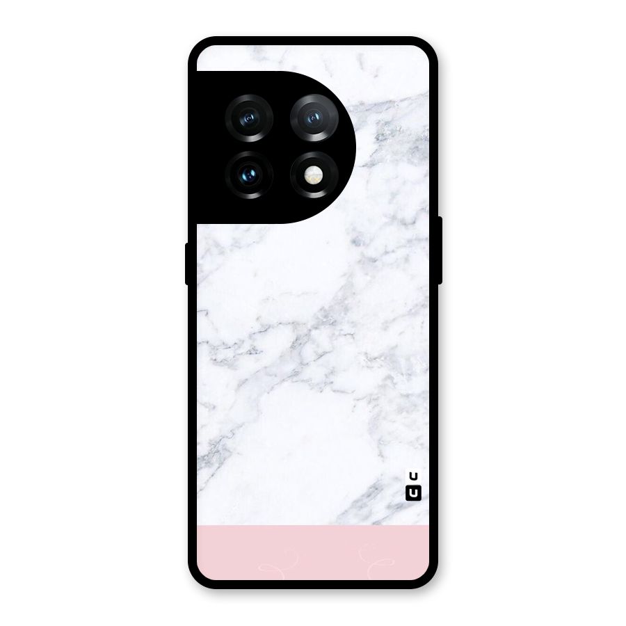 Pink White Merge Marble Glass Back Case for OnePlus 11