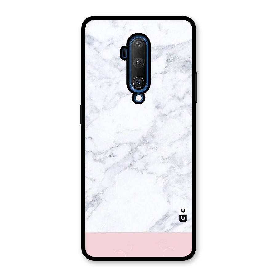 Pink White Merge Marble Glass Back Case for OnePlus 7T Pro