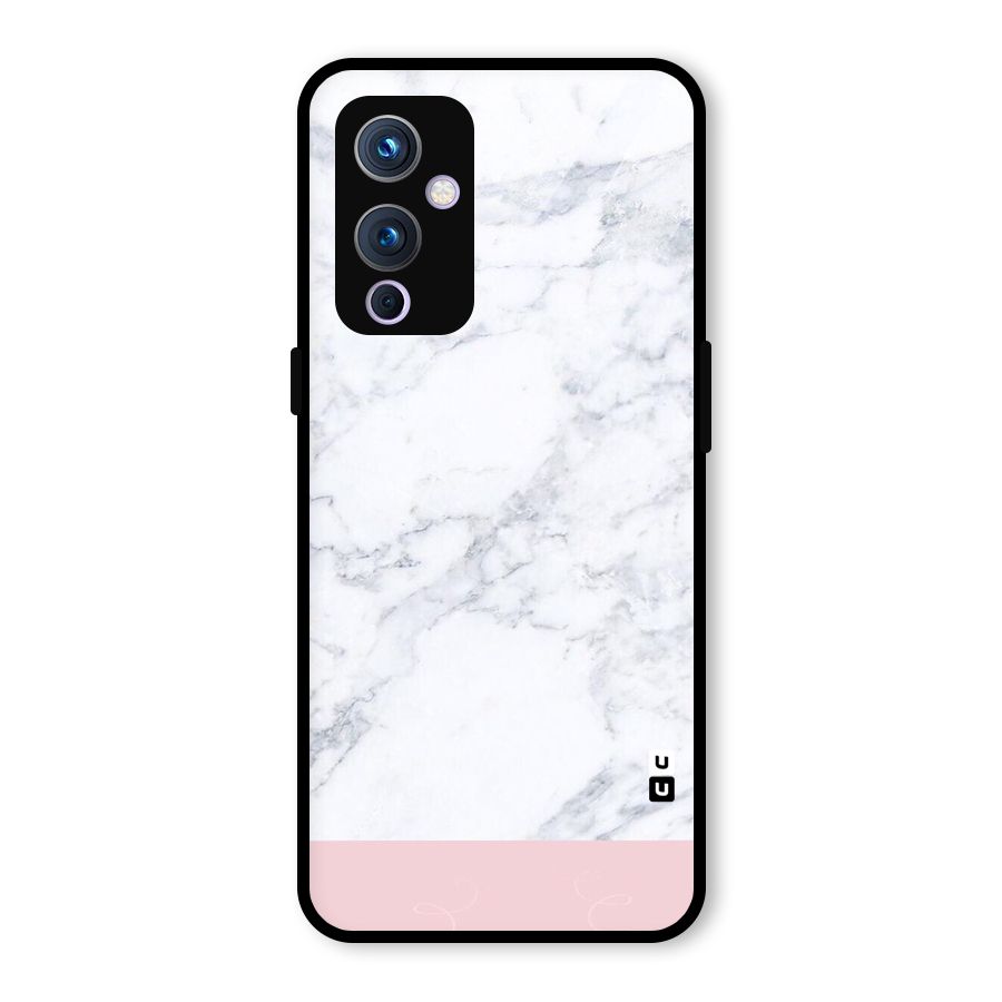 Pink White Merge Marble Glass Back Case for OnePlus 9