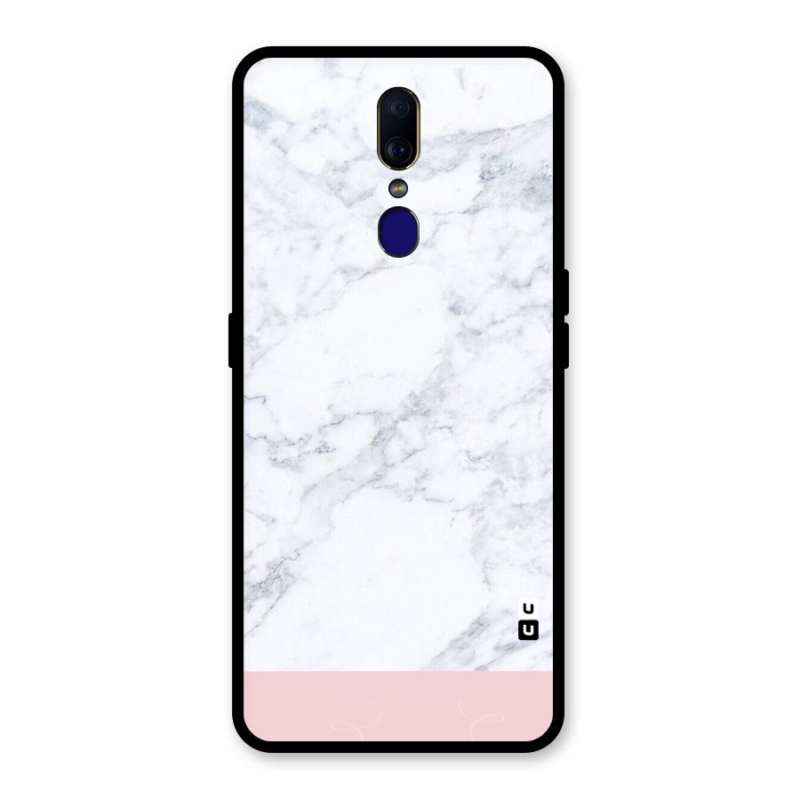 Pink White Merge Marble Glass Back Case for Oppo F11