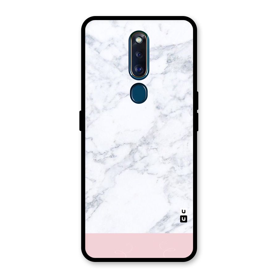 Pink White Merge Marble Glass Back Case for Oppo F11 Pro