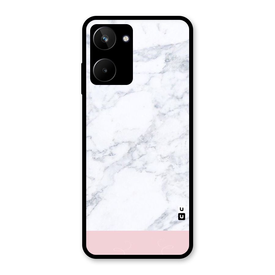 Pink White Merge Marble Glass Back Case for Realme 10