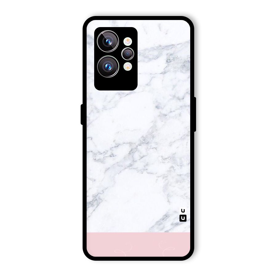 Pink White Merge Marble Glass Back Case for Realme GT2 Pro