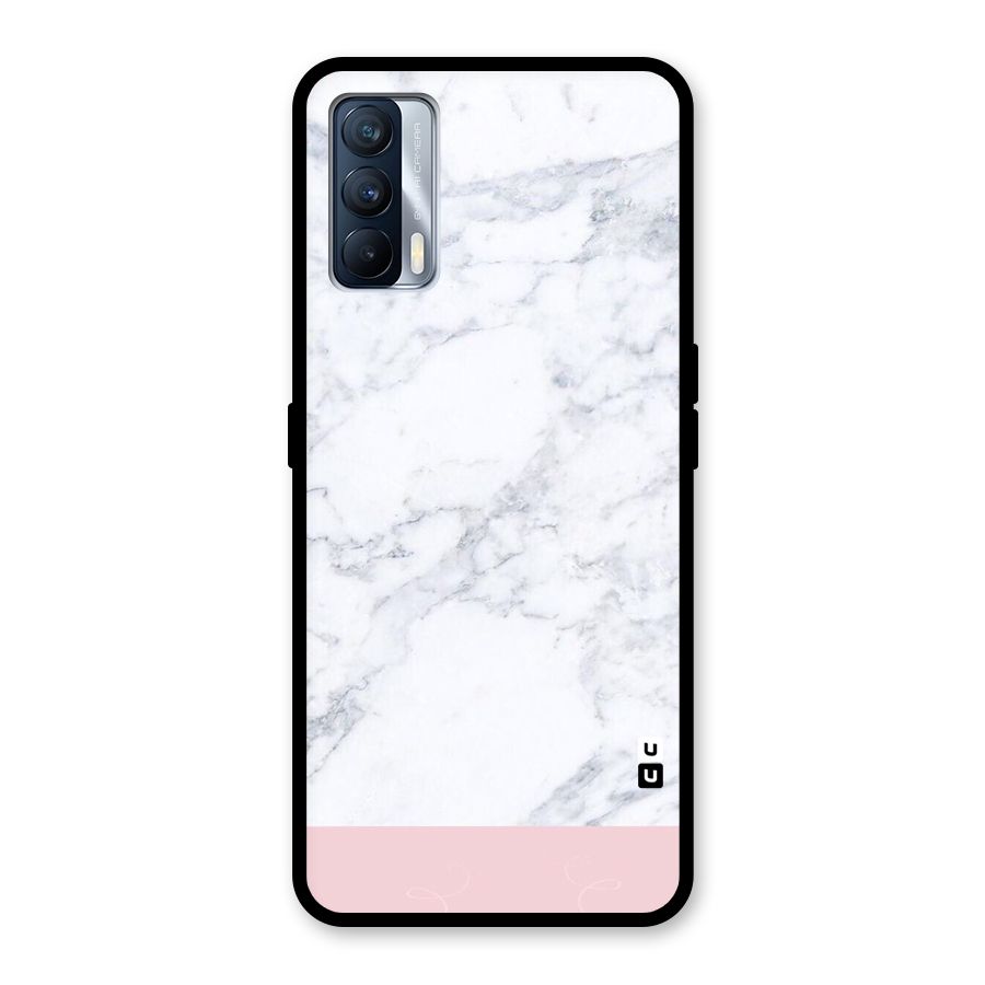 Pink White Merge Marble Glass Back Case for Realme X7