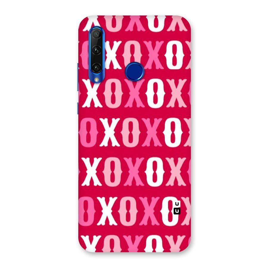Pink White Xoxo Back Case for Honor 20i