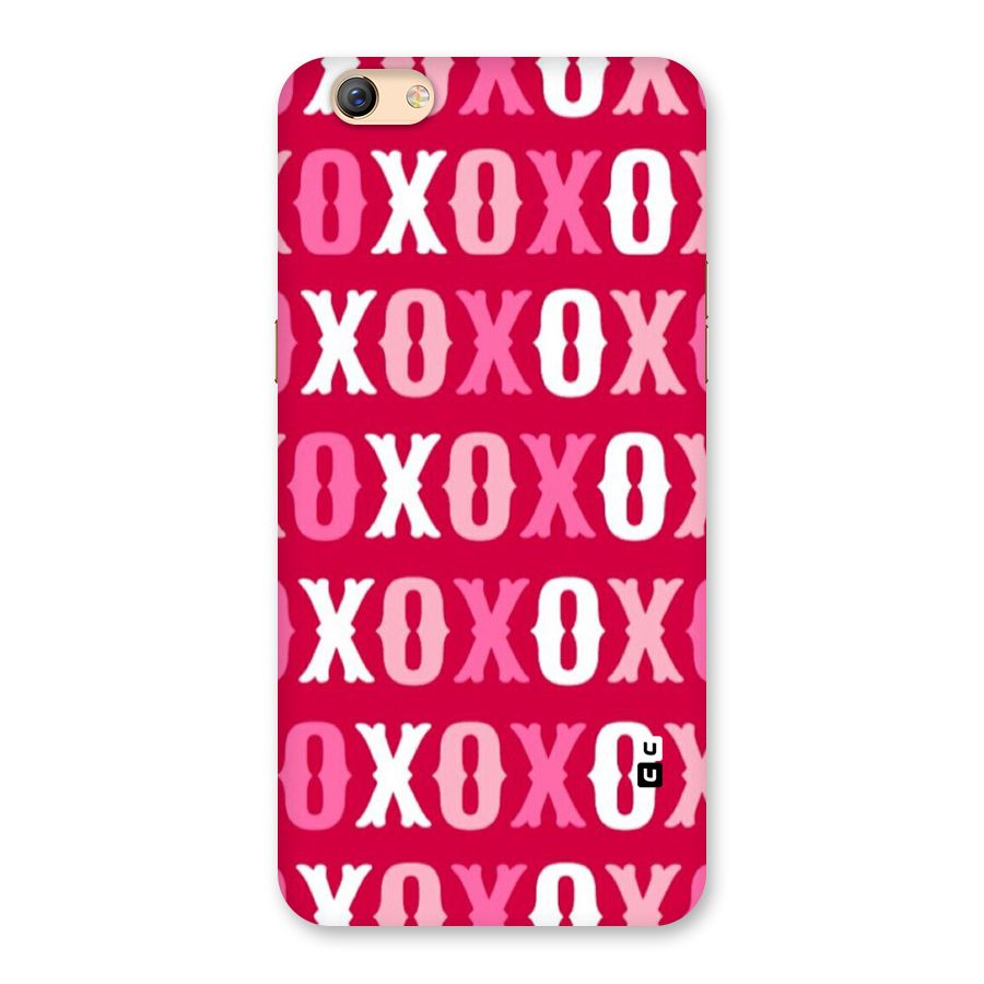 Pink White Xoxo Back Case for Oppo F3 Plus