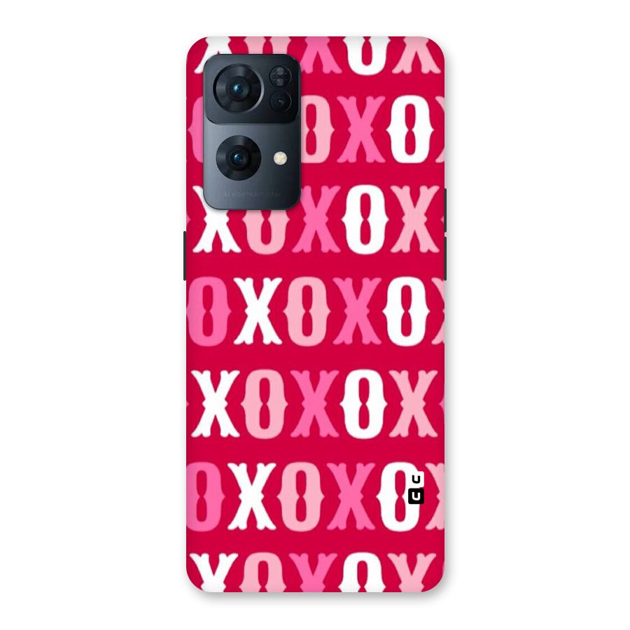 Pink White Xoxo Back Case for Oppo Reno7 Pro 5G