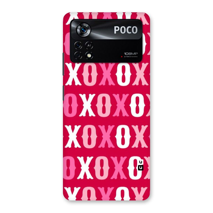 Pink White Xoxo Back Case for Poco X4 Pro 5G