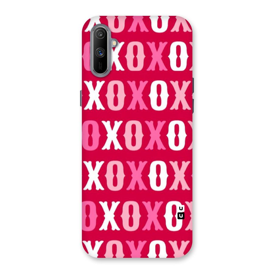 Pink White Xoxo Back Case for Realme C3