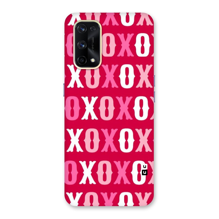Pink White Xoxo Glass Back Case for Realme X7 Pro