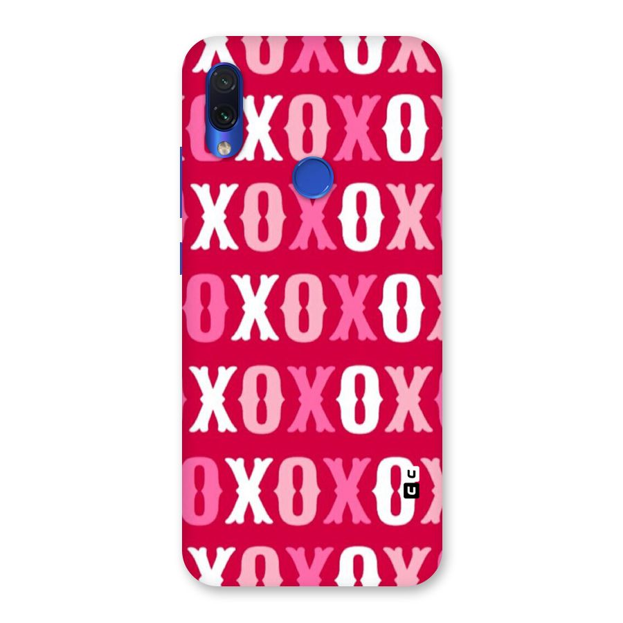 Pink White Xoxo Back Case for Redmi Note 7