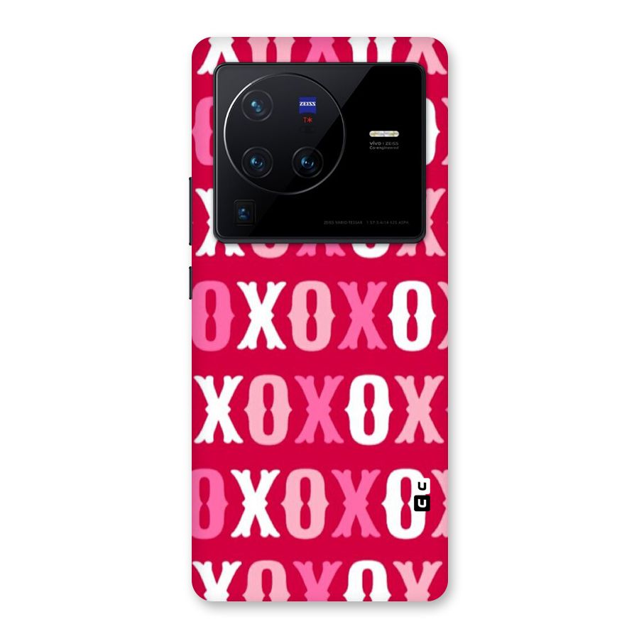 Pink White Xoxo Back Case for Vivo X80 Pro