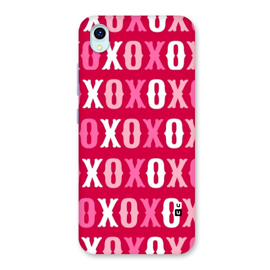 Pink White Xoxo Back Case for Vivo Y1s