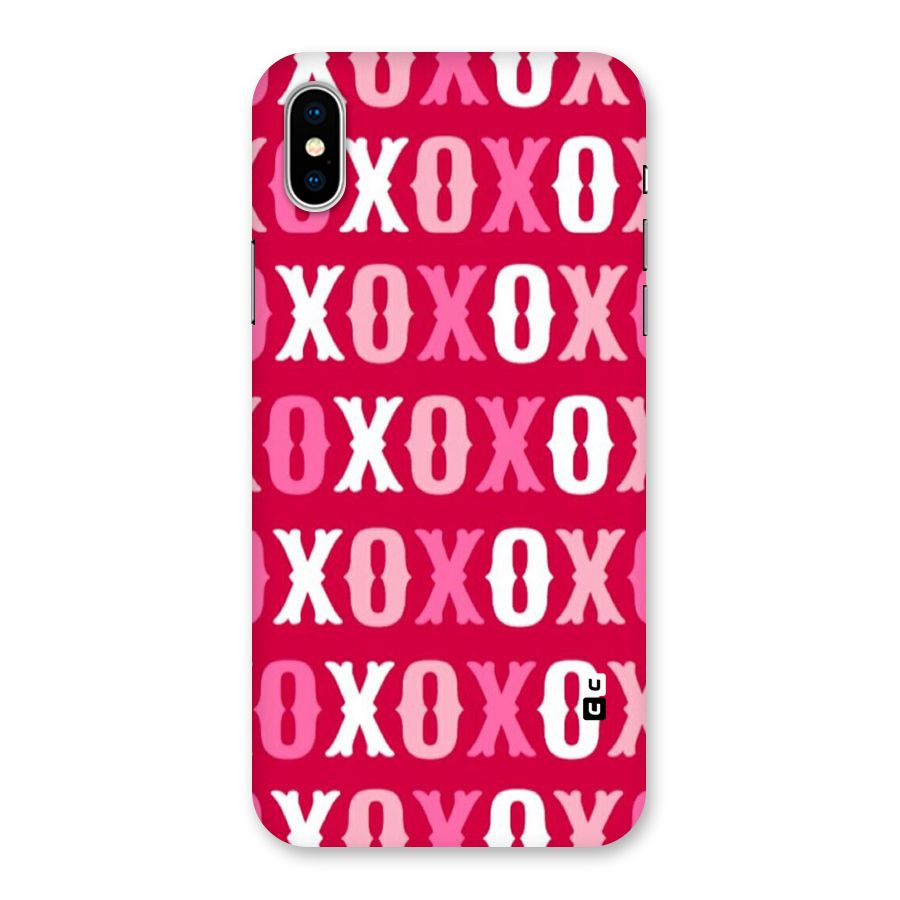 Pink White Xoxo Back Case for iPhone XS