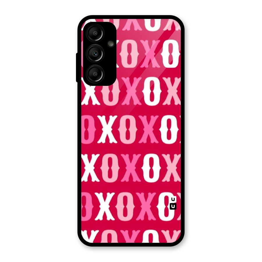 Pink White Xoxo Glass Back Case for Galaxy A14 5G
