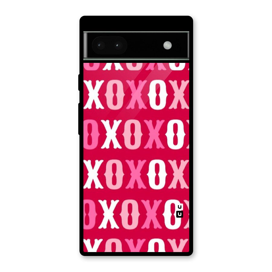 Pink White Xoxo Glass Back Case for Google Pixel 6a