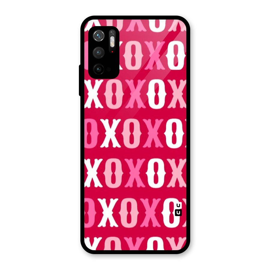 Pink White Xoxo Glass Back Case for Poco M3 Pro 5G