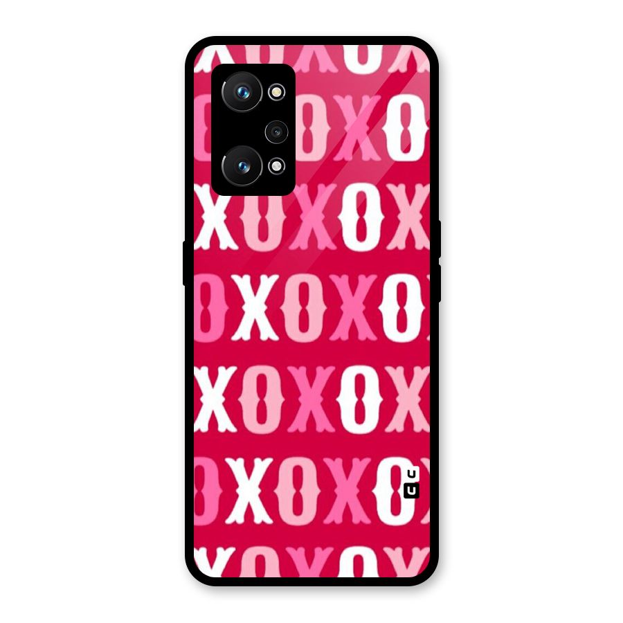 Pink White Xoxo Glass Back Case for Realme GT Neo 3T