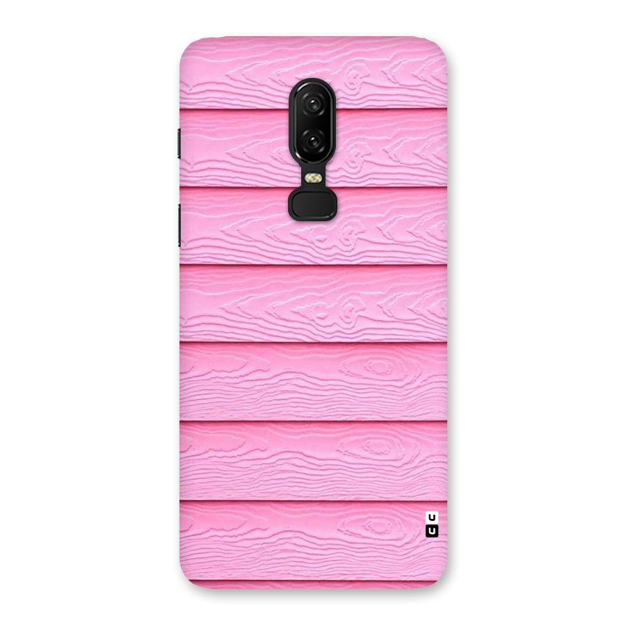 Pink Wood Back Case for OnePlus 6
