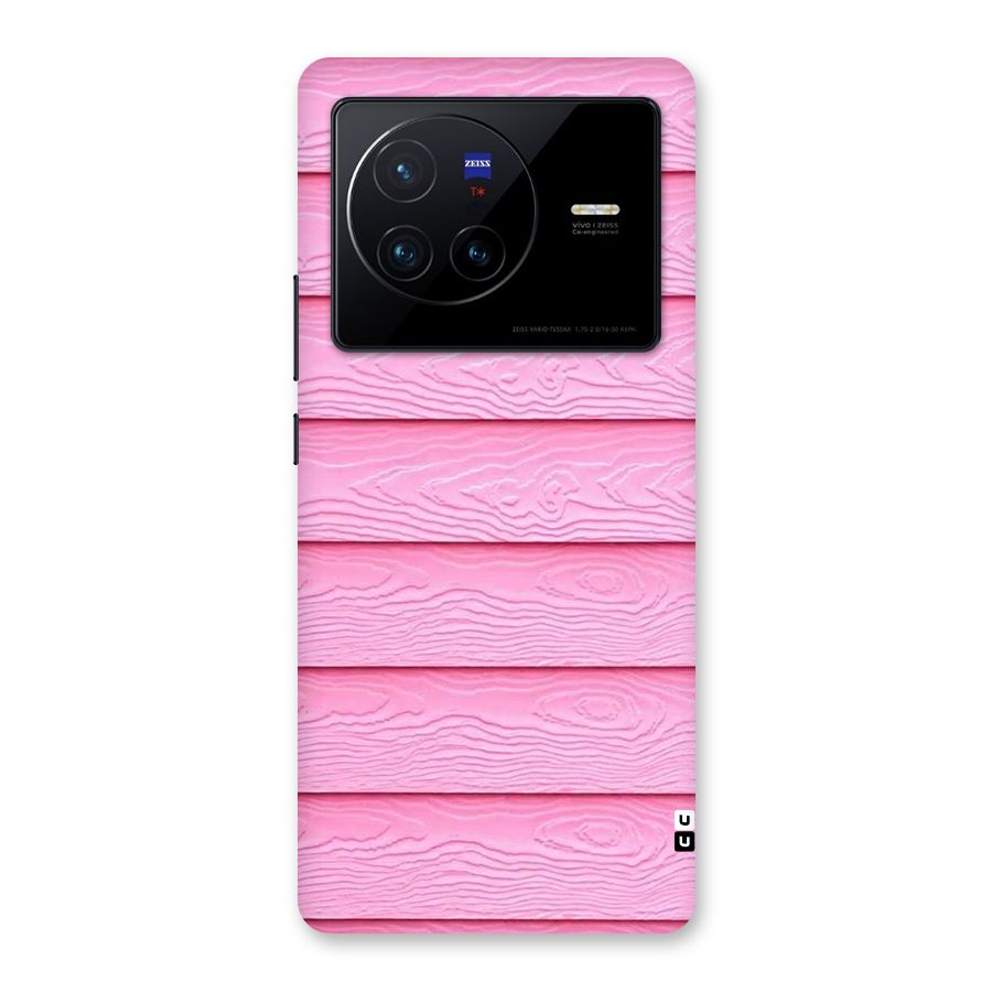 Pink Wood Back Case for Vivo X80