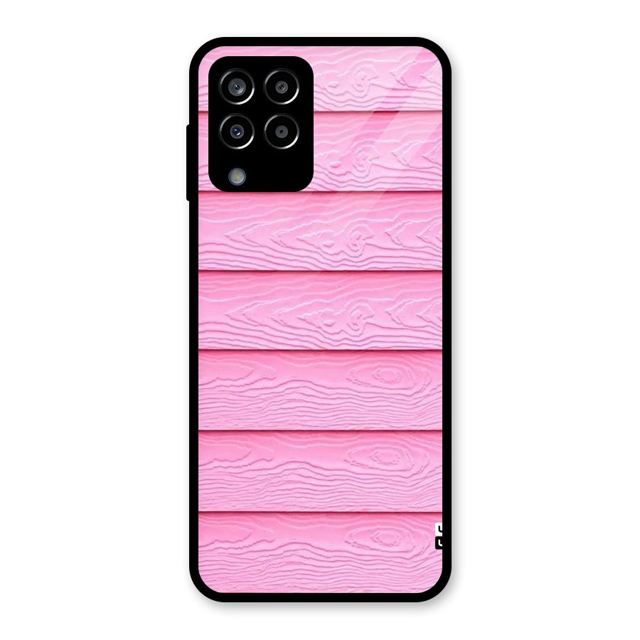 Pink Wood Glass Back Case for Galaxy M33