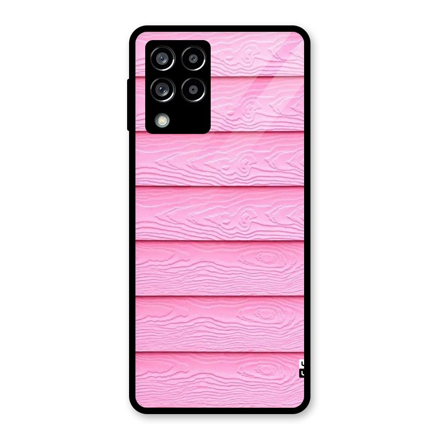 Pink Wood Glass Back Case for Galaxy M53 5G