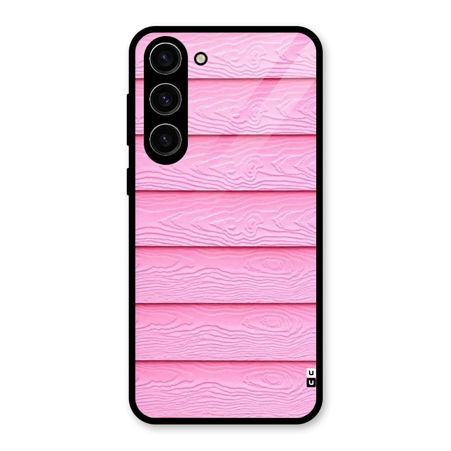 Pink Wood Glass Back Case for Galaxy S23 Plus