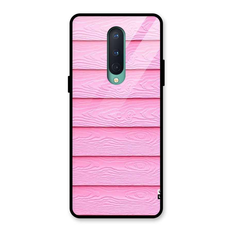 Pink Wood Glass Back Case for OnePlus 8