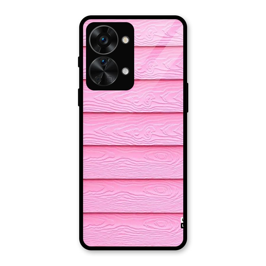 Pink Wood Glass Back Case for OnePlus Nord 2T