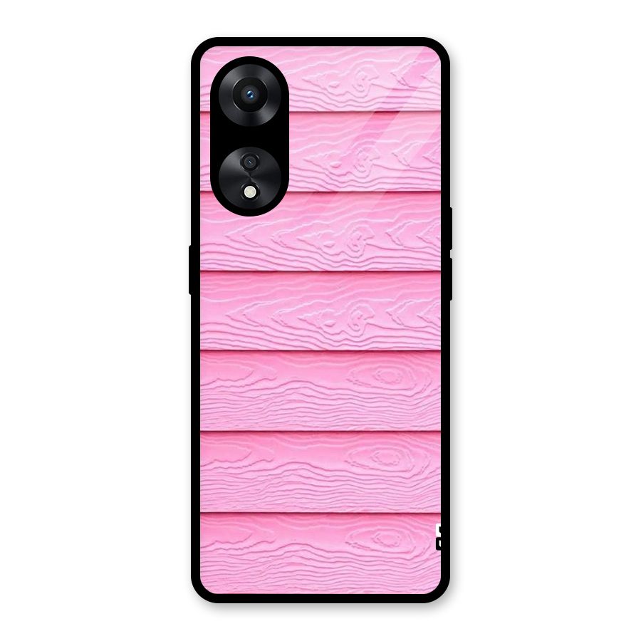 Pink Wood Glass Back Case for Oppo A78