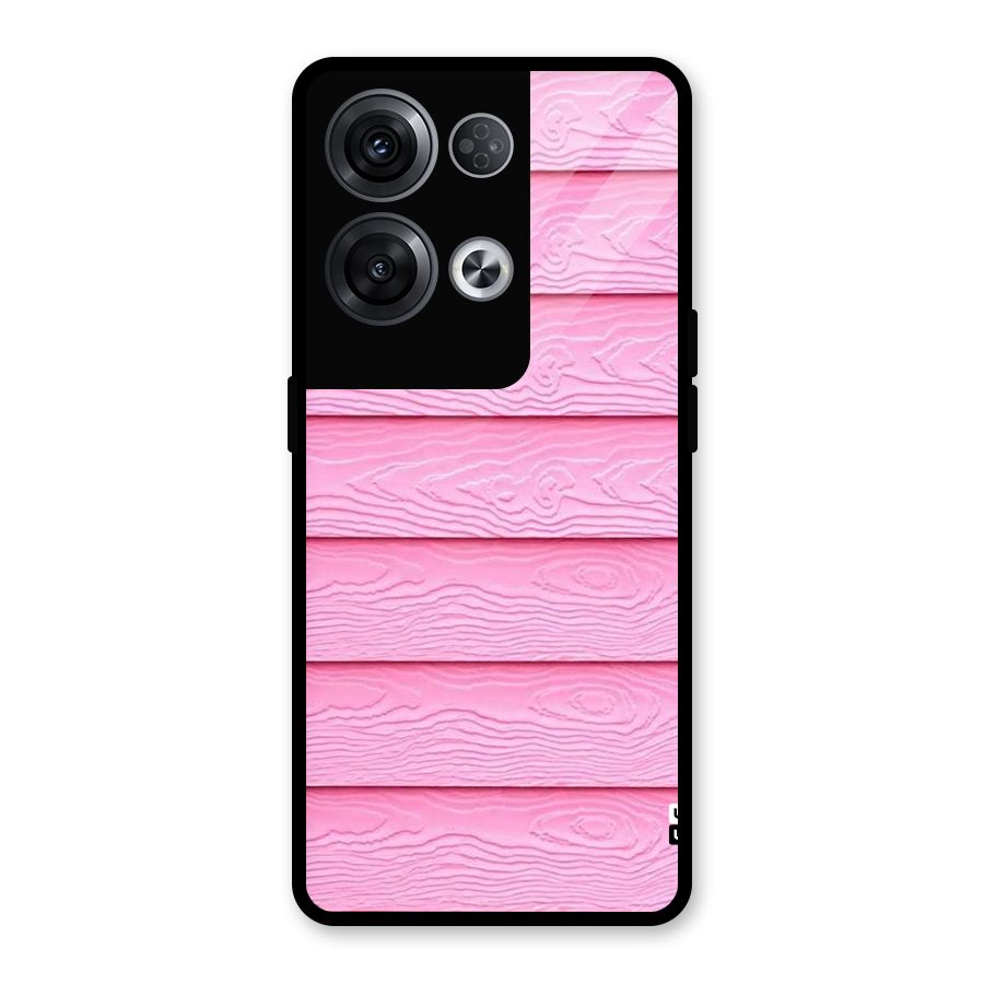Pink Wood Glass Back Case for Oppo Reno8 Pro 5G