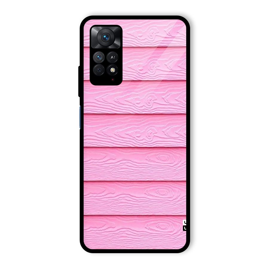Pink Wood Glass Back Case for Redmi Note 11 Pro
