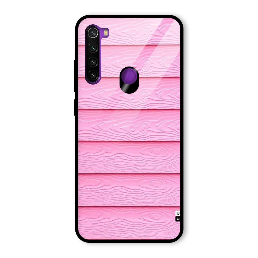 Pink Wood Glass Back Case for Redmi Note 8