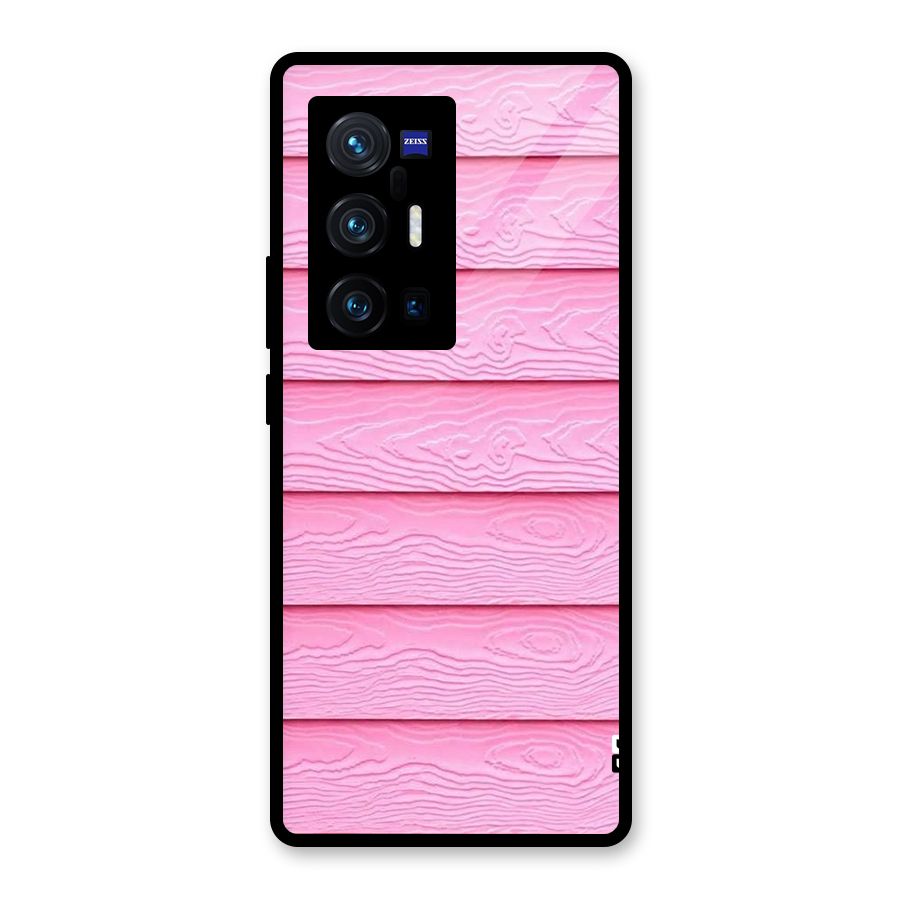 Pink Wood Glass Back Case for Vivo X70 Pro Plus