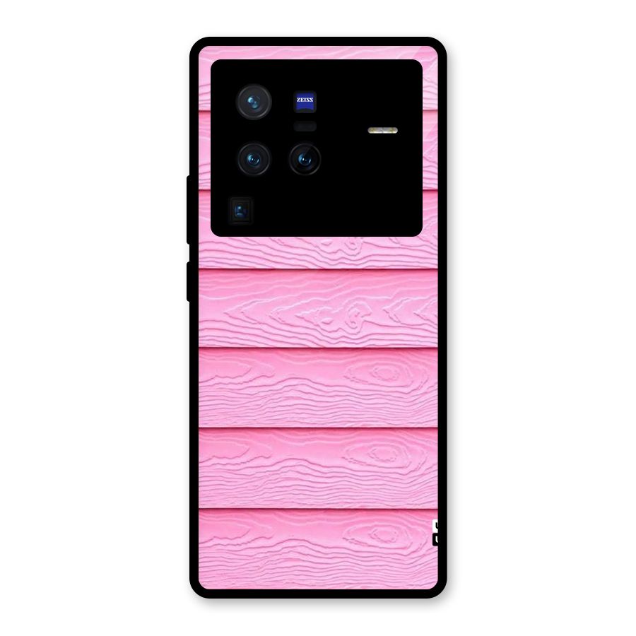 Pink Wood Glass Back Case for Vivo X80 Pro
