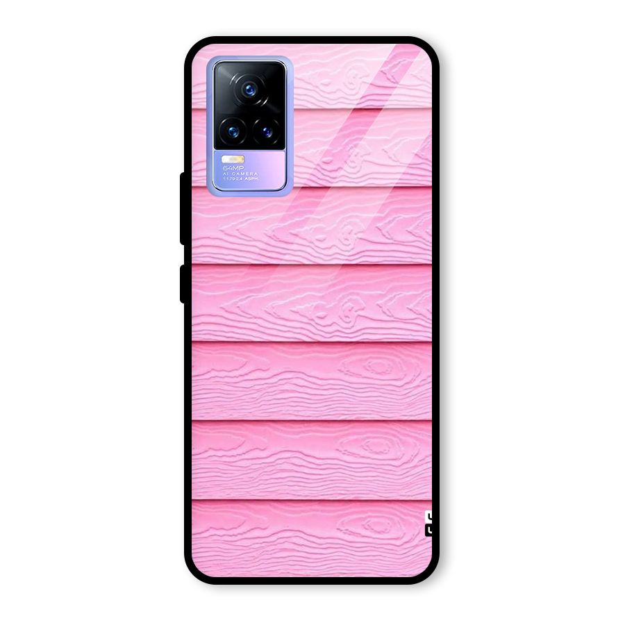 Pink Wood Glass Back Case for Vivo Y73