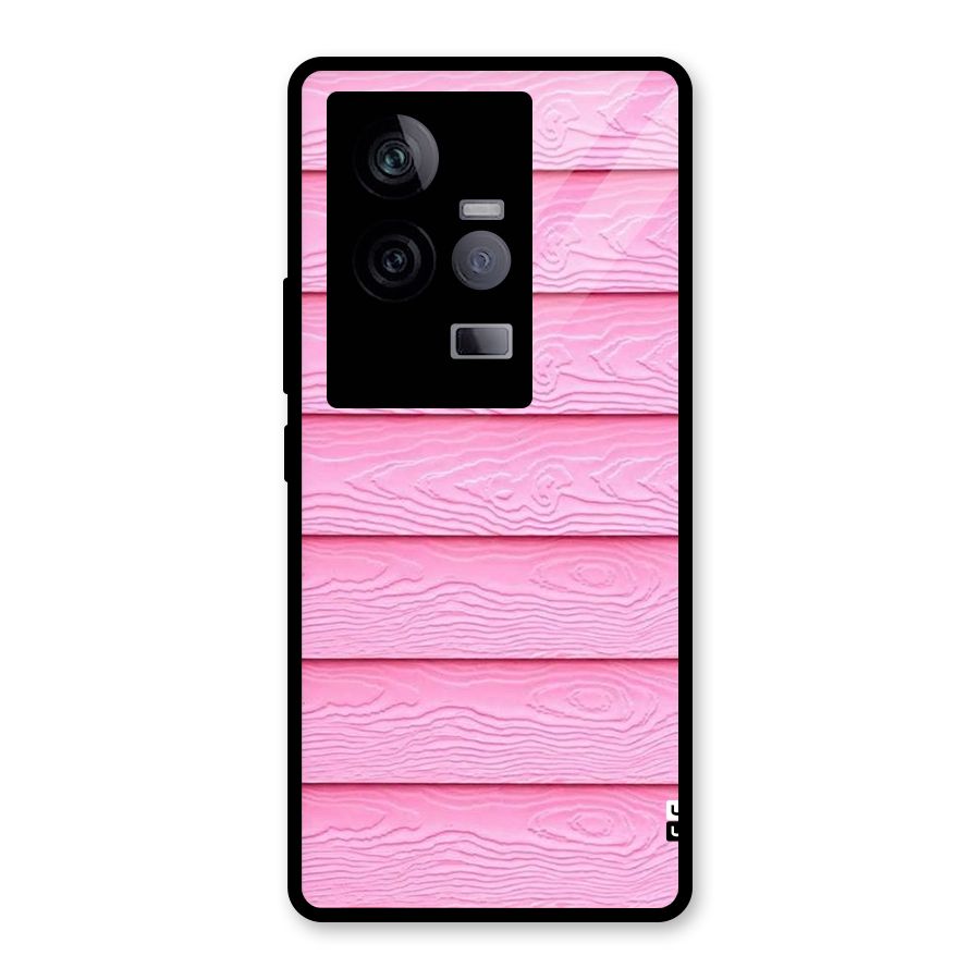 Pink Wood Glass Back Case for Vivo iQOO 11 5G