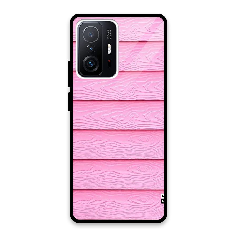 Pink Wood Glass Back Case for Xiaomi 11T Pro
