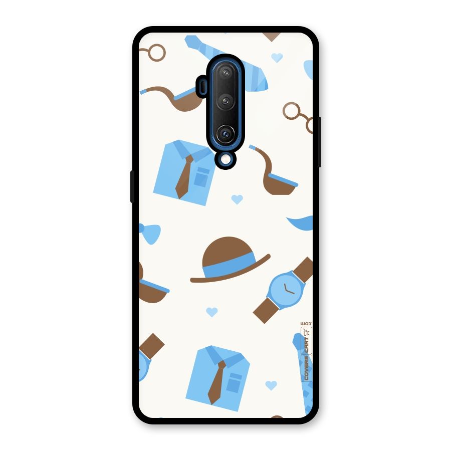 Pipe Hat Watch Pattern Glass Back Case for OnePlus 7T Pro