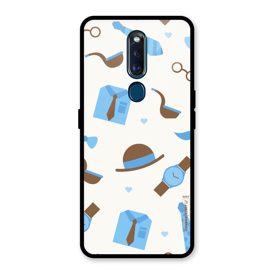 Pipe Hat Watch Pattern Glass Back Case for Oppo F11 Pro
