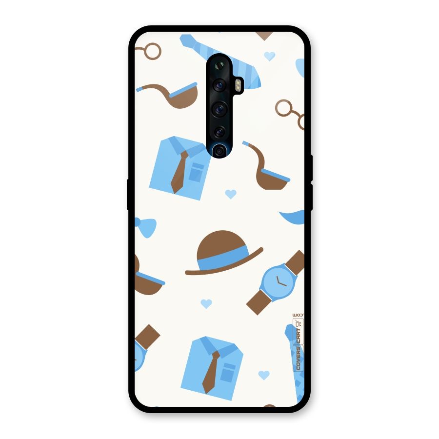 Pipe Hat Watch Pattern Glass Back Case for Oppo Reno2 Z