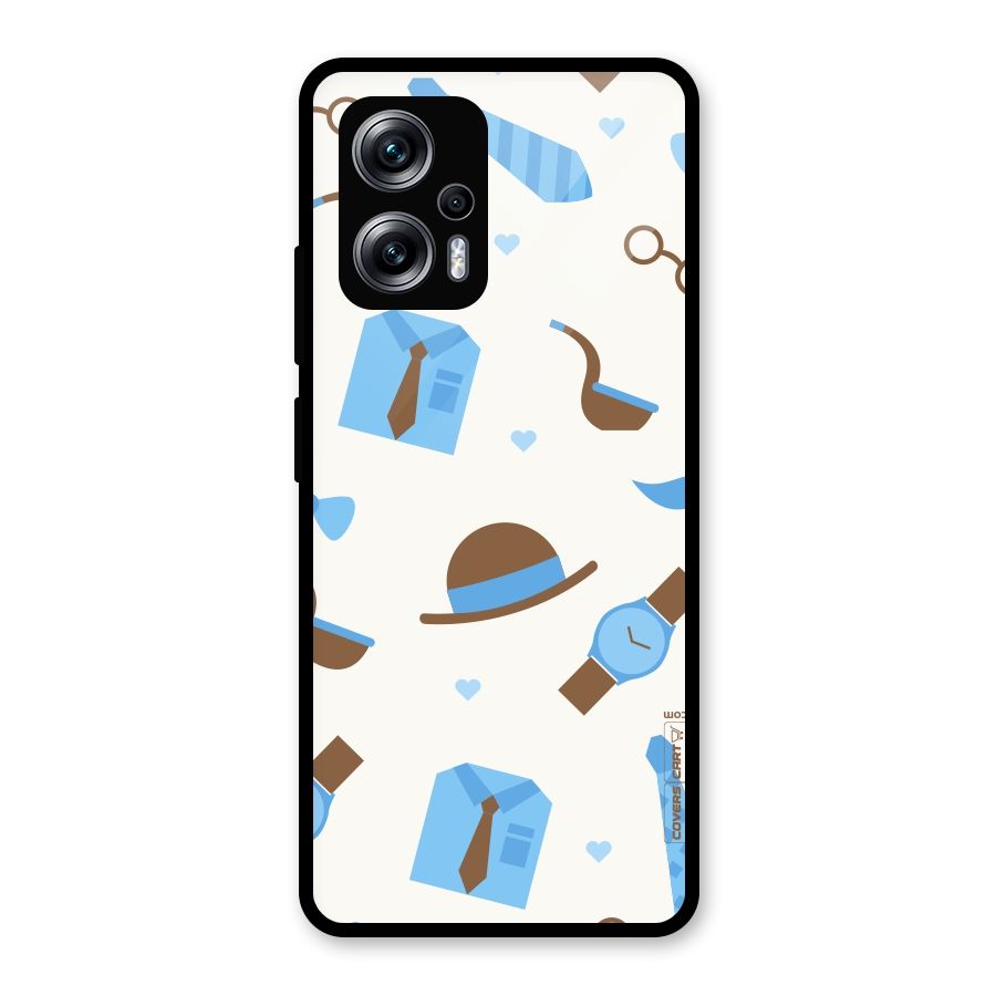 Pipe Hat Watch Pattern Glass Back Case for Redmi K50i