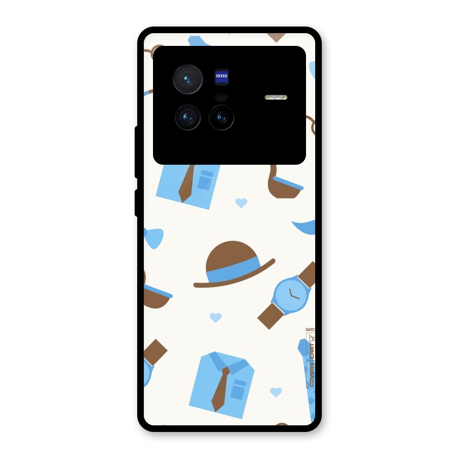 Pipe Hat Watch Pattern Glass Back Case for Vivo X80
