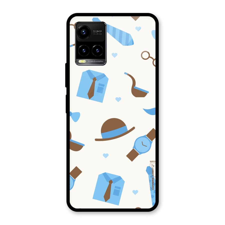 Pipe Hat Watch Pattern Glass Back Case for Vivo Y21T
