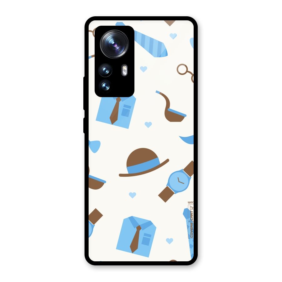 Pipe Hat Watch Pattern Glass Back Case for Xiaomi 12 Pro
