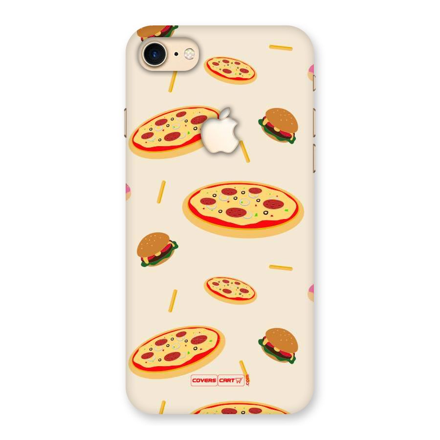Pizza and Burger Love Back Case for iPhone 7 Apple Cut