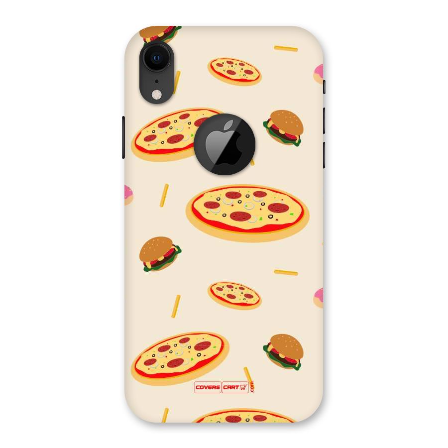 Pizza and Burger Love Back Case for iPhone XR Logo Cut