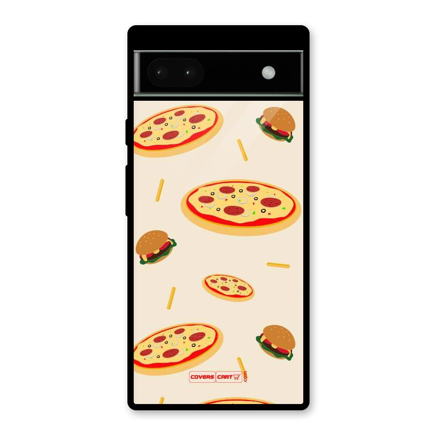 Pizza and Burger Love Glass Back Case for Google Pixel 6a