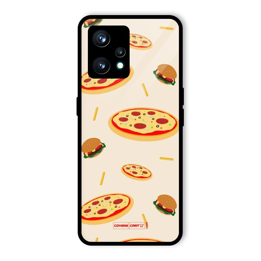 Pizza and Burger Love Glass Back Case for Realme 9 Pro Plus 5G